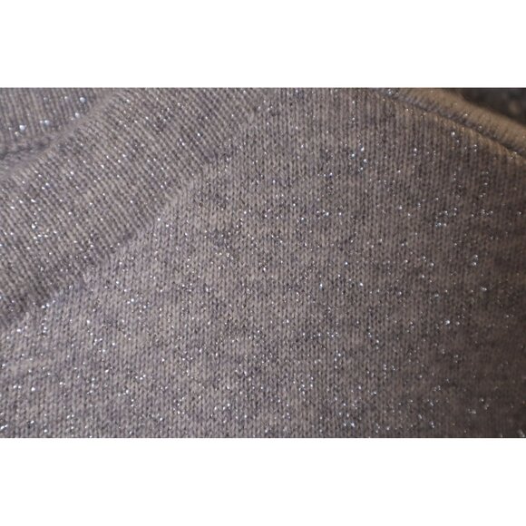 Talbots Gray Metallic Knit Sweater Womens S Lightweight Long Sleeve Crew Neck - Picture 4 of 6